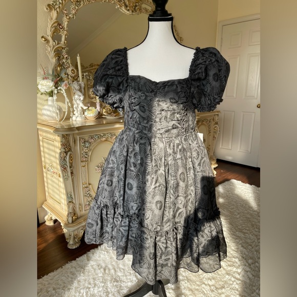 New Puff Dress in charcoal/ black/ white - Picture 9 of 11